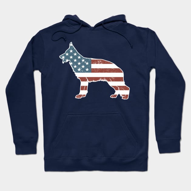 Vintage Patriot German Shepherd Dog Hoodie by Macy XenomorphQueen